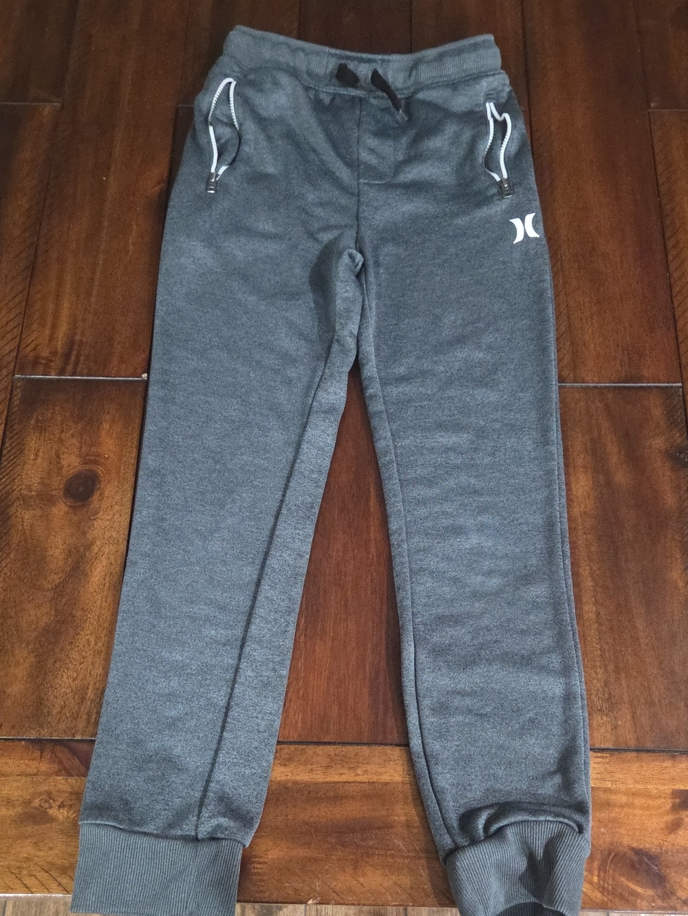 Hurley Kids Dark Gray Jogger Sweatpants with White Logo